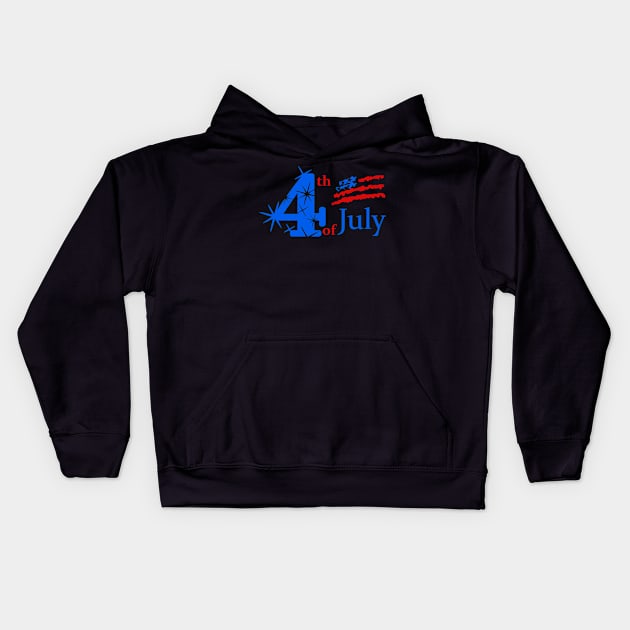 4th of July Kids Hoodie by ESDesign